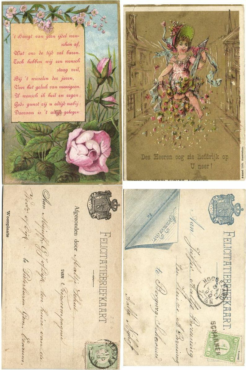 FANTASY DUTCH EARLY CARDS 1884-1895 Period 24 Vintage Postcards (L4178) Part 2