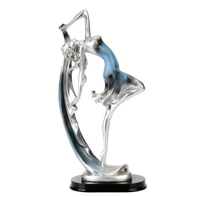 Figurine Dance Girl Resin Modern Carved Small Multicolor Free Stand Novelty Deco