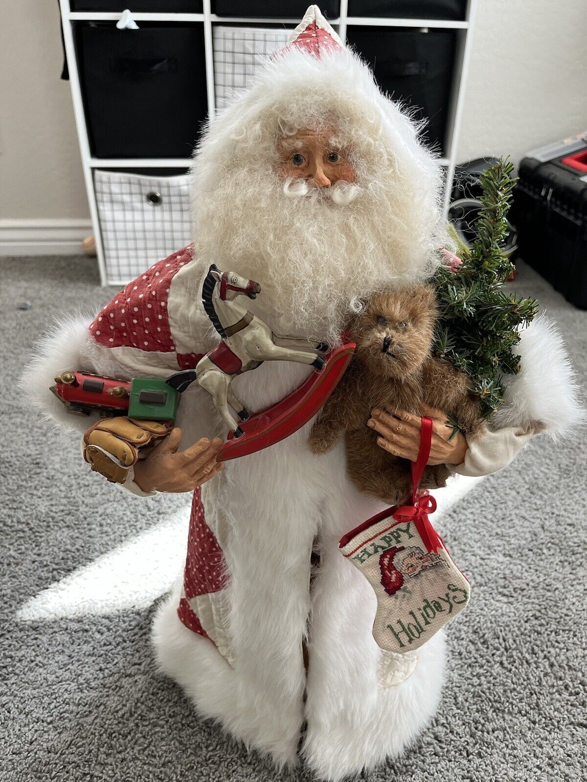 1992 Limited Edition Linda Randall Quilted Santa 3 Of 3. Vintage/Rare/Signed