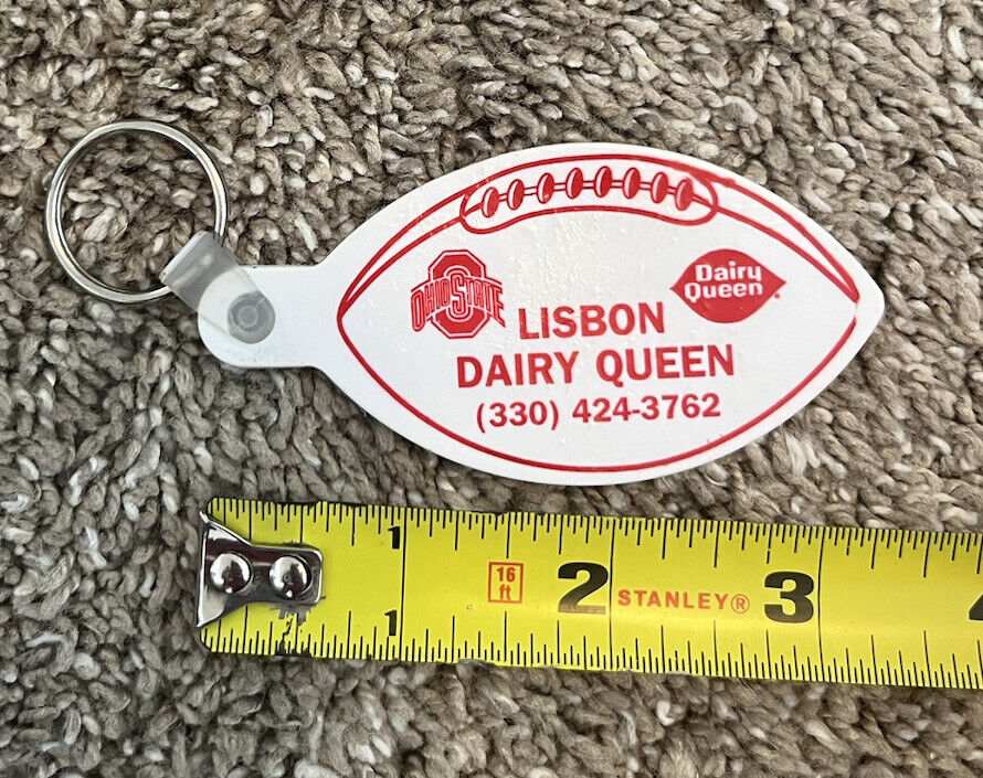 Vintage DAIRY QUEEN DQ Keyring Ice Cream Keychain Ohio State Football 2006