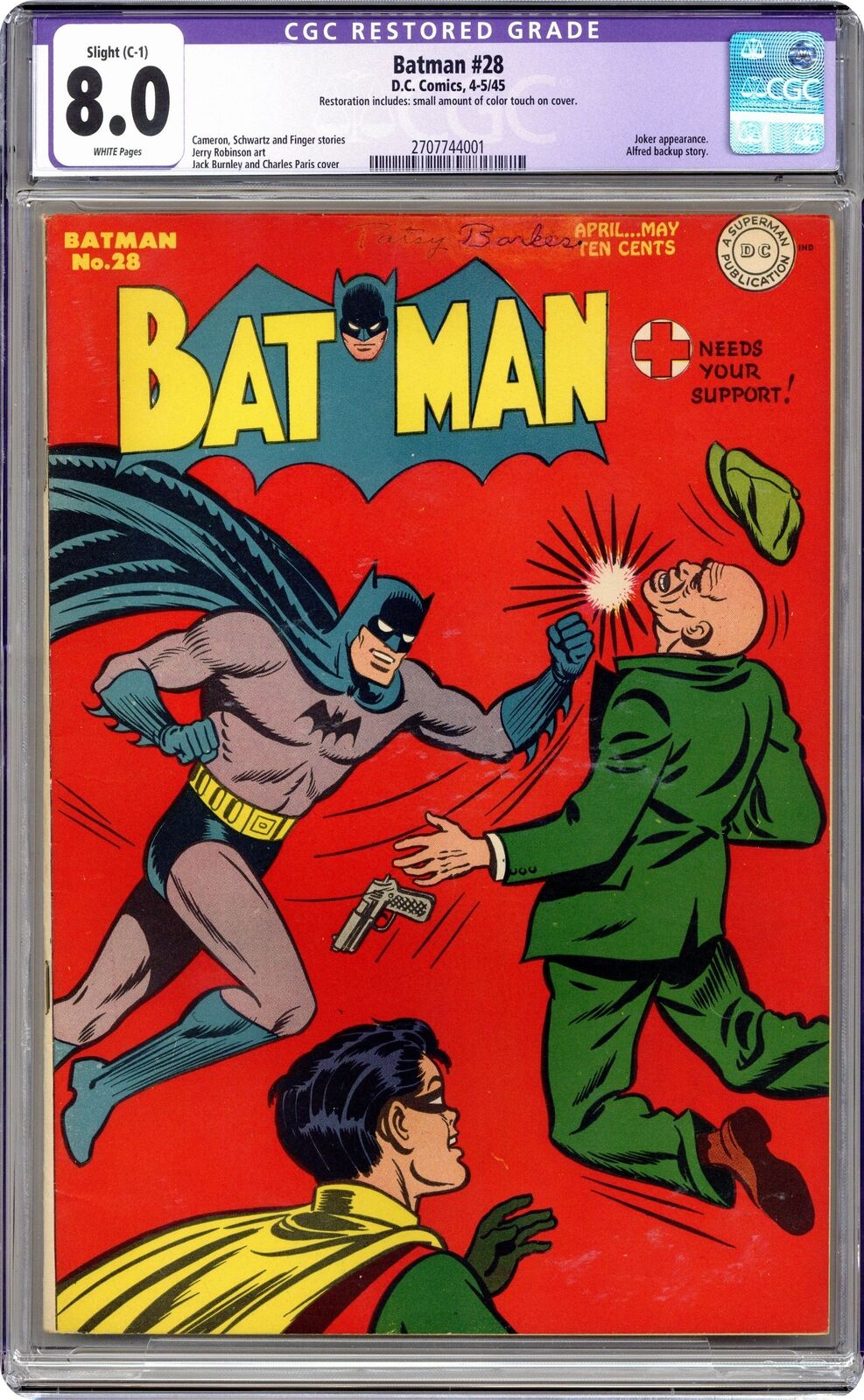 Batman #28 CGC 8.0 RESTORED 1945 2707744001