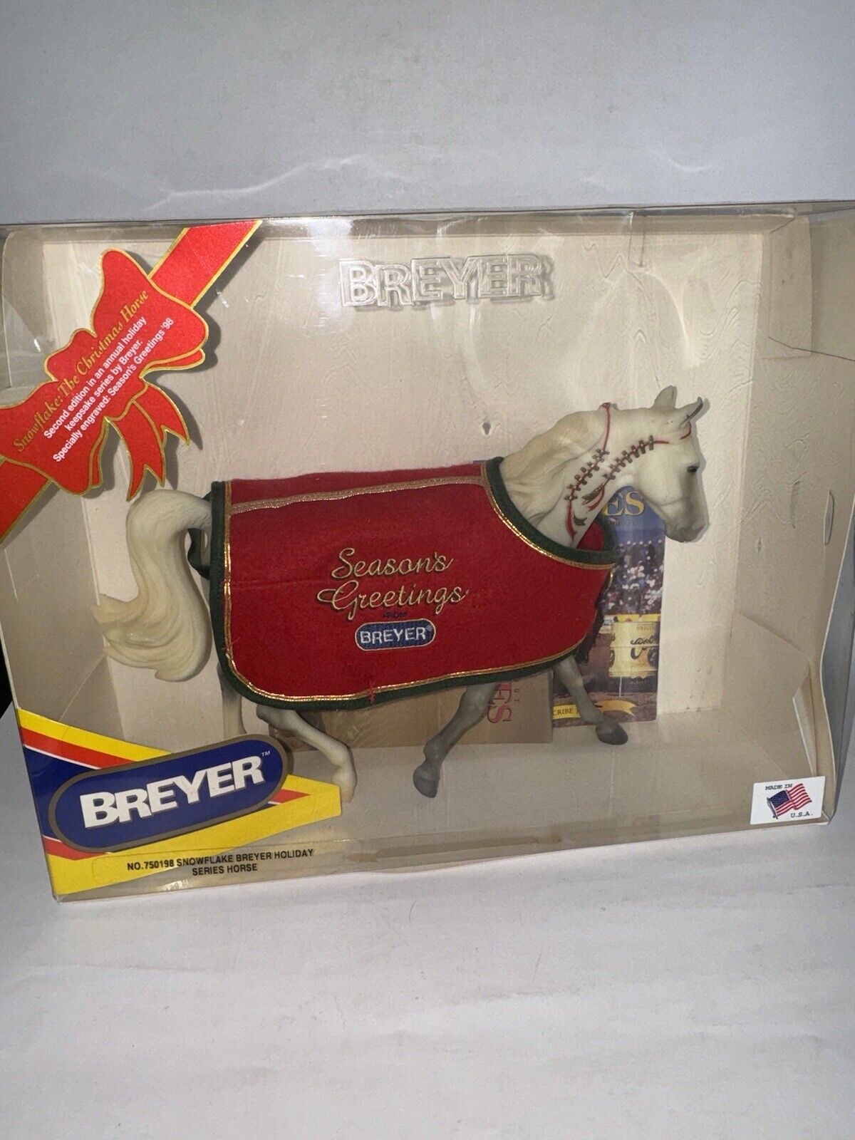 1998 Breyer Holiday Series Christmas Horse Snowflake Seasons Greetings #750198