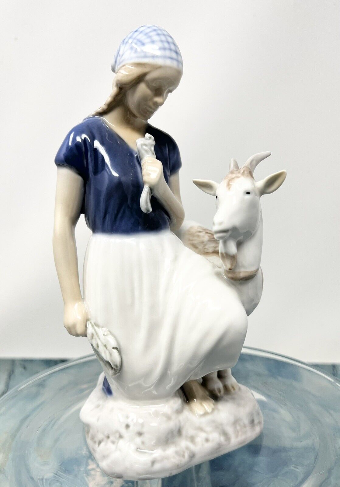 Bing & Grondahl B & G Porcelain #2180 B Denmark Girl with Goat Figurine Nice
