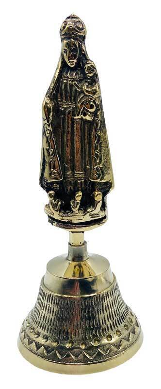 Our Lady of Charity Virgin Mary Catholic Design 6-1/4\' Brass Hand Bell
