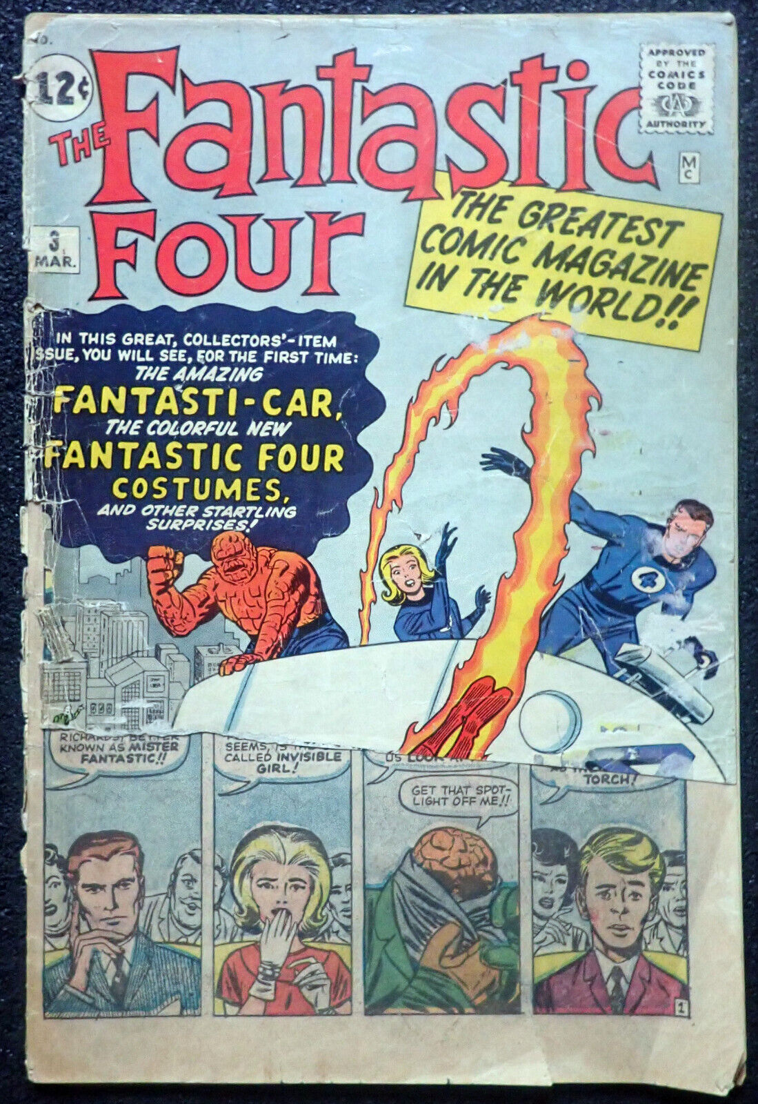 Fantastic Four #3 VERY RARE BOOK 1st Time in Costumes and 1st Miracle Man 1962