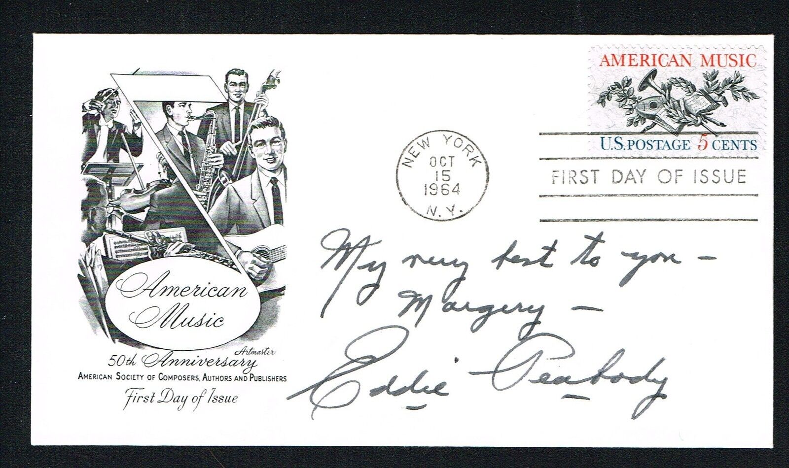 Eddie Peabody (d. 1970) signed autograph auto First Day Postal Cover FDC