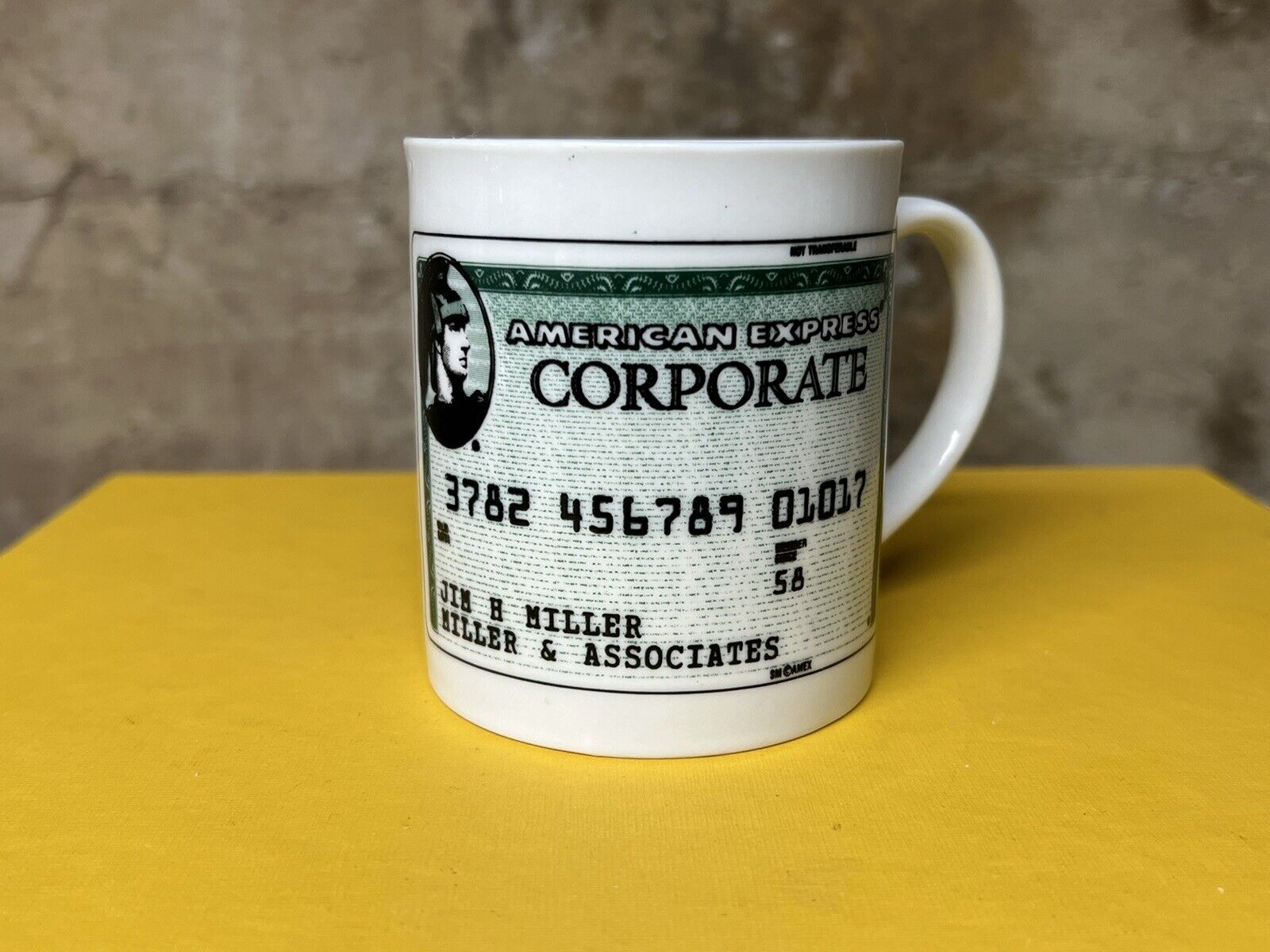RARE American Express AMEX CORPORATE CARD LAROC February 1990 Coffee Mug 10 oz