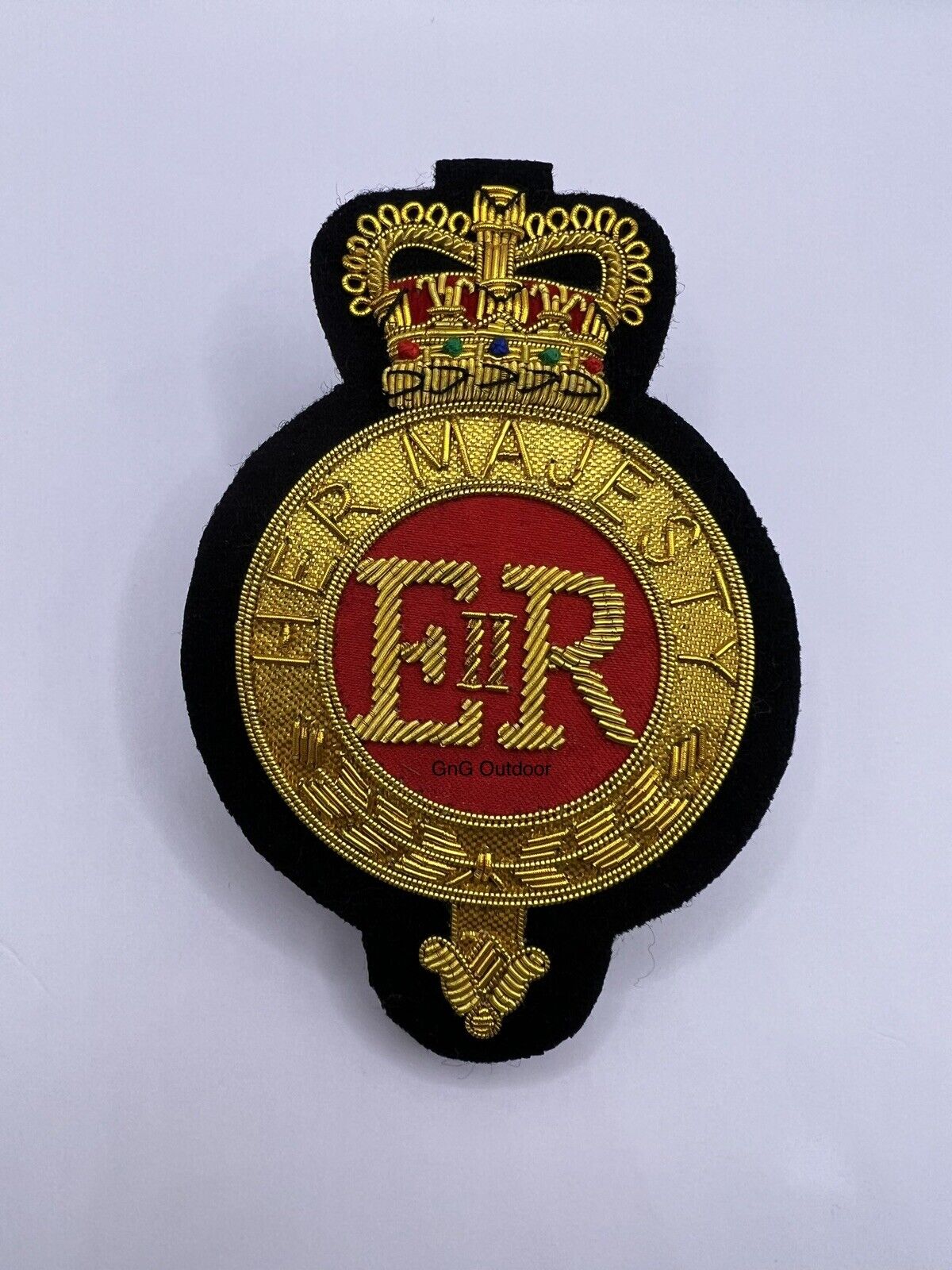 Her Majesty Queen Elizabeth II Blazer Badge EIIR  Embroidered Bullion Wire Patch