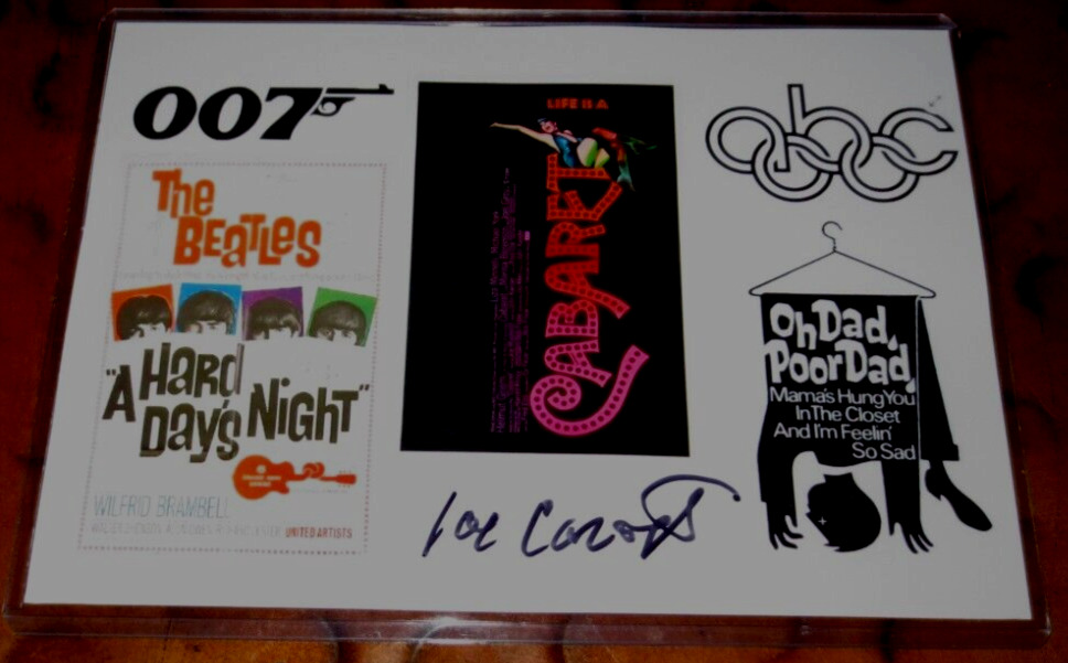 Joe Caroff graphic designer signed autographed photo famous Logos 007 Cabaret