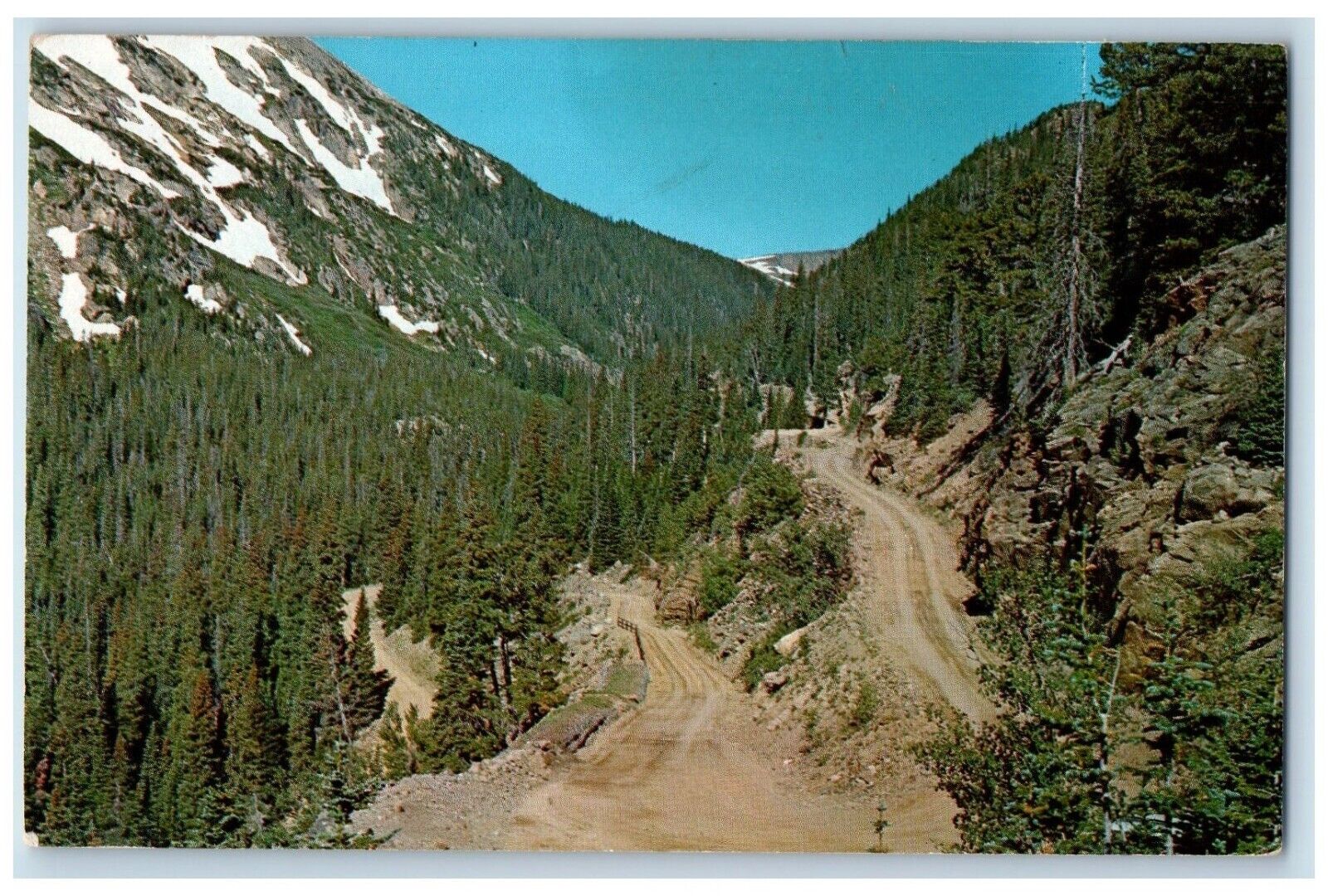 c1960\'s Old Fall River Road Switchbacks Estes Park Grand Lake Colorado Postcard