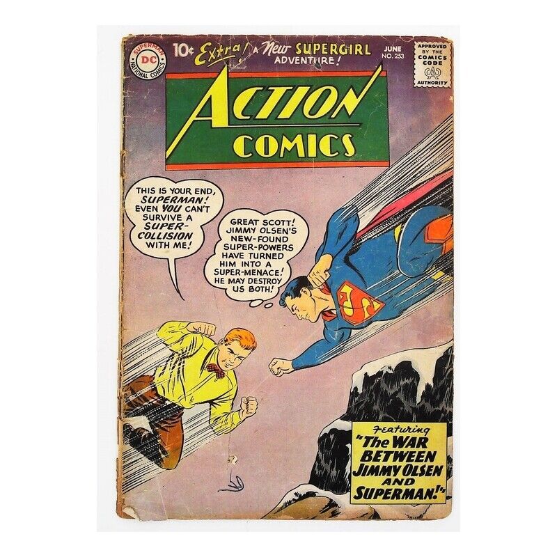 Action Comics (1938 series) #253 in Good condition. DC comics [s/