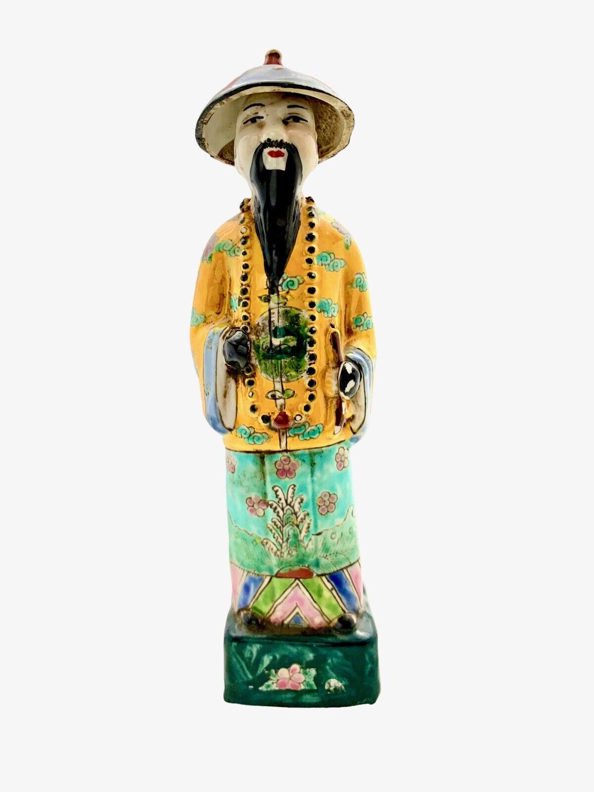 Wise Man Figurine Chinese Porcelain Statue Vintage Oriental Decor