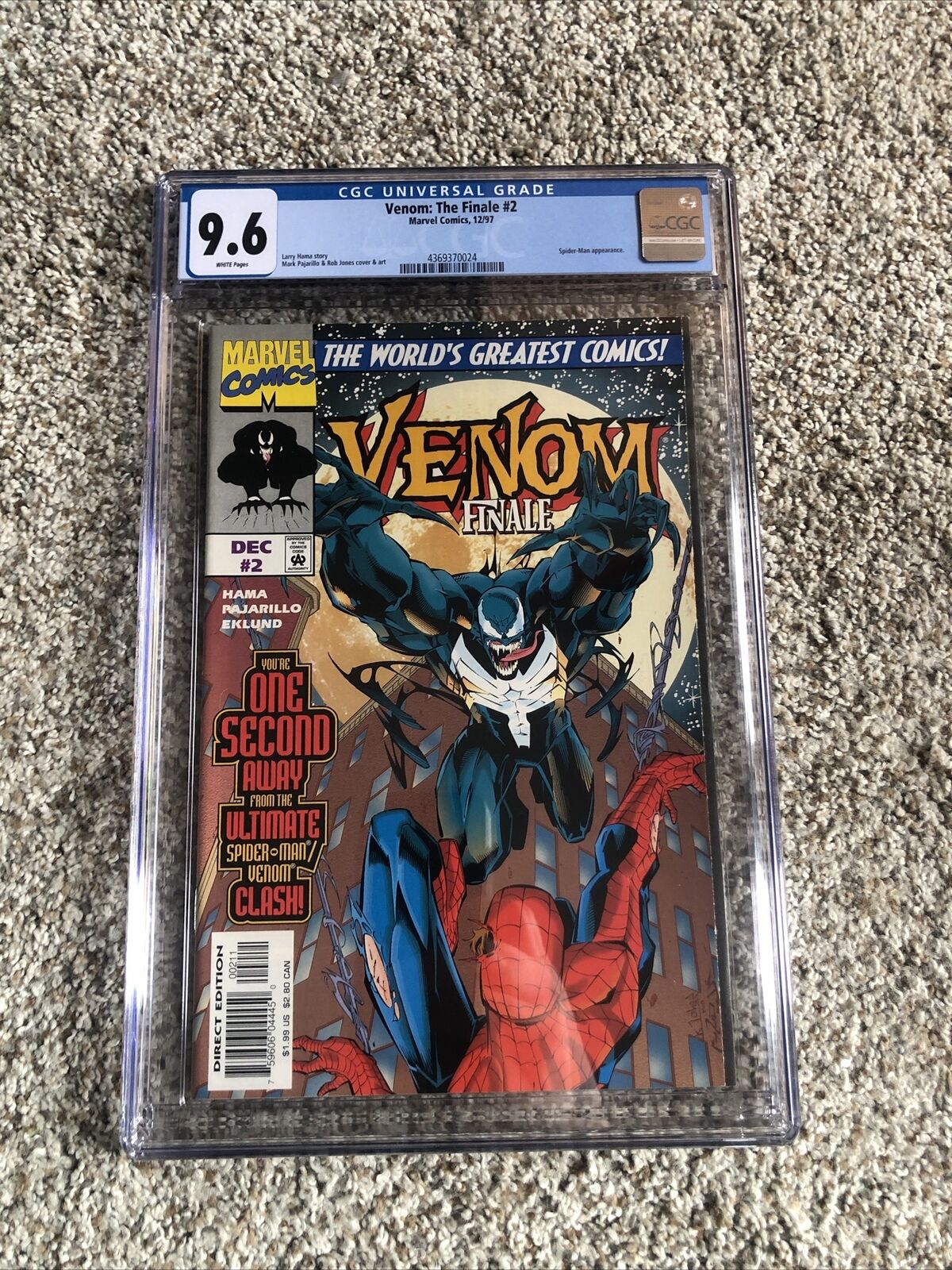 Marvel Comics Venom Finale #2 Dec 1997 CGC 9.6 Spider-Man. Larry Hama. Rob Jones
