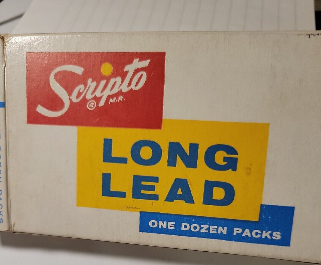 Scripto Long Lead RED E520 12 Packs In Box 4” X .046” Full Box NOS