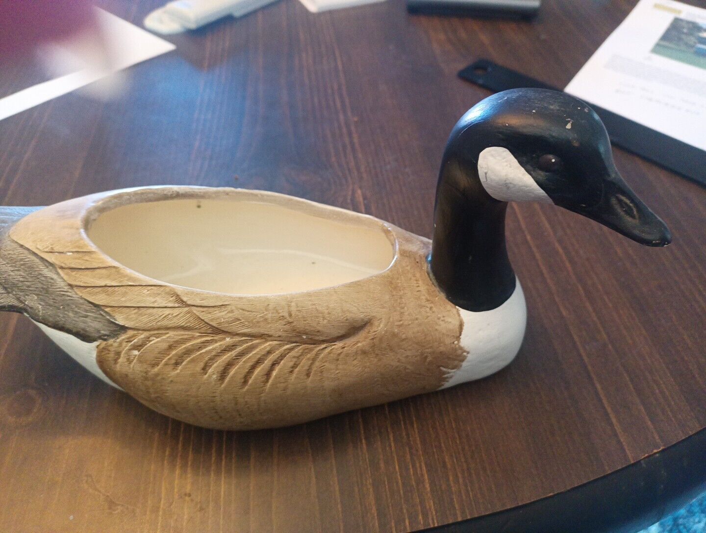 10 Inch Ceramic Hand Painted Duck Planter.