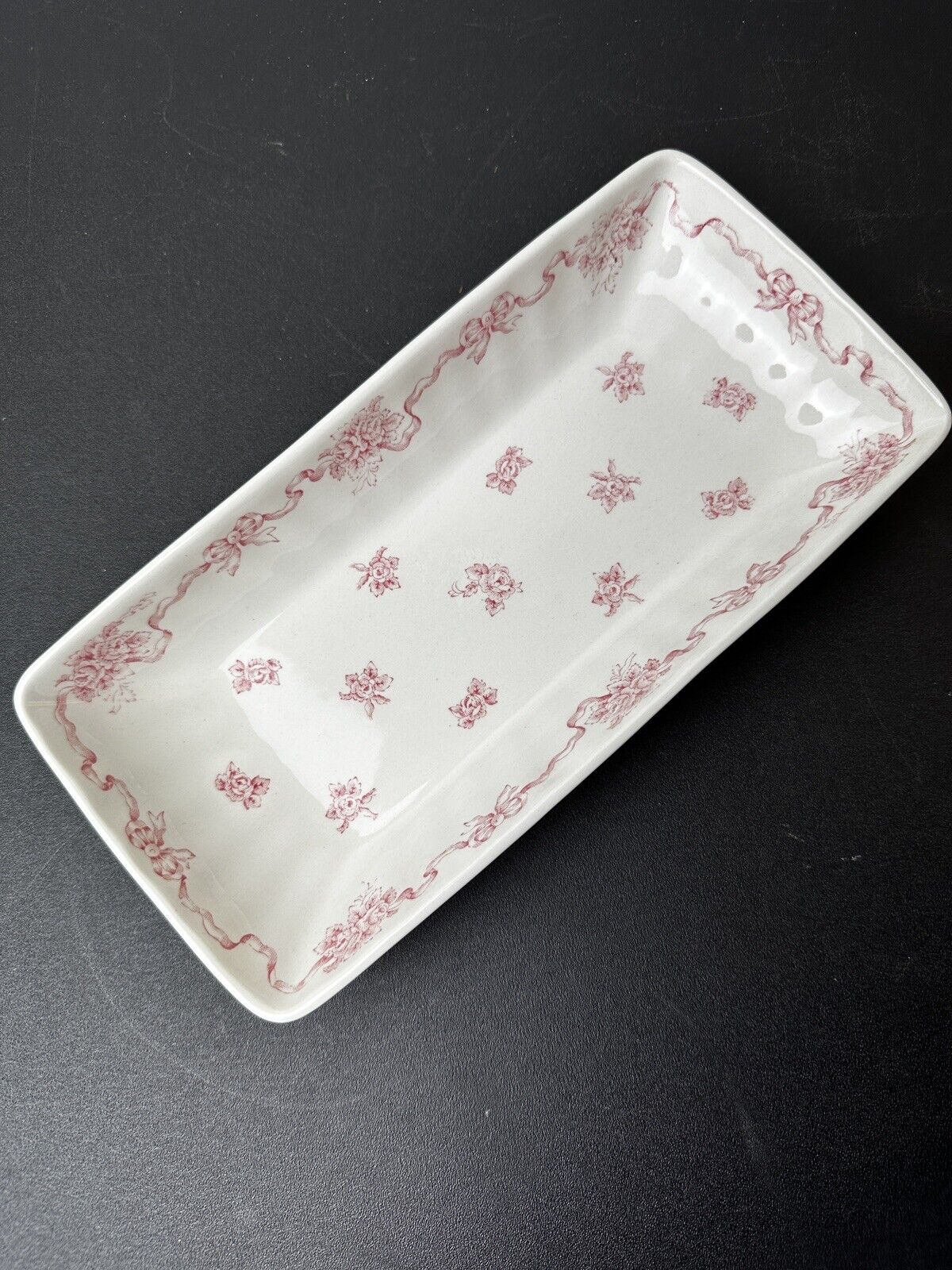 Laura Ashley Pink Ribbons Dressing Table Tray Made In England Birthday