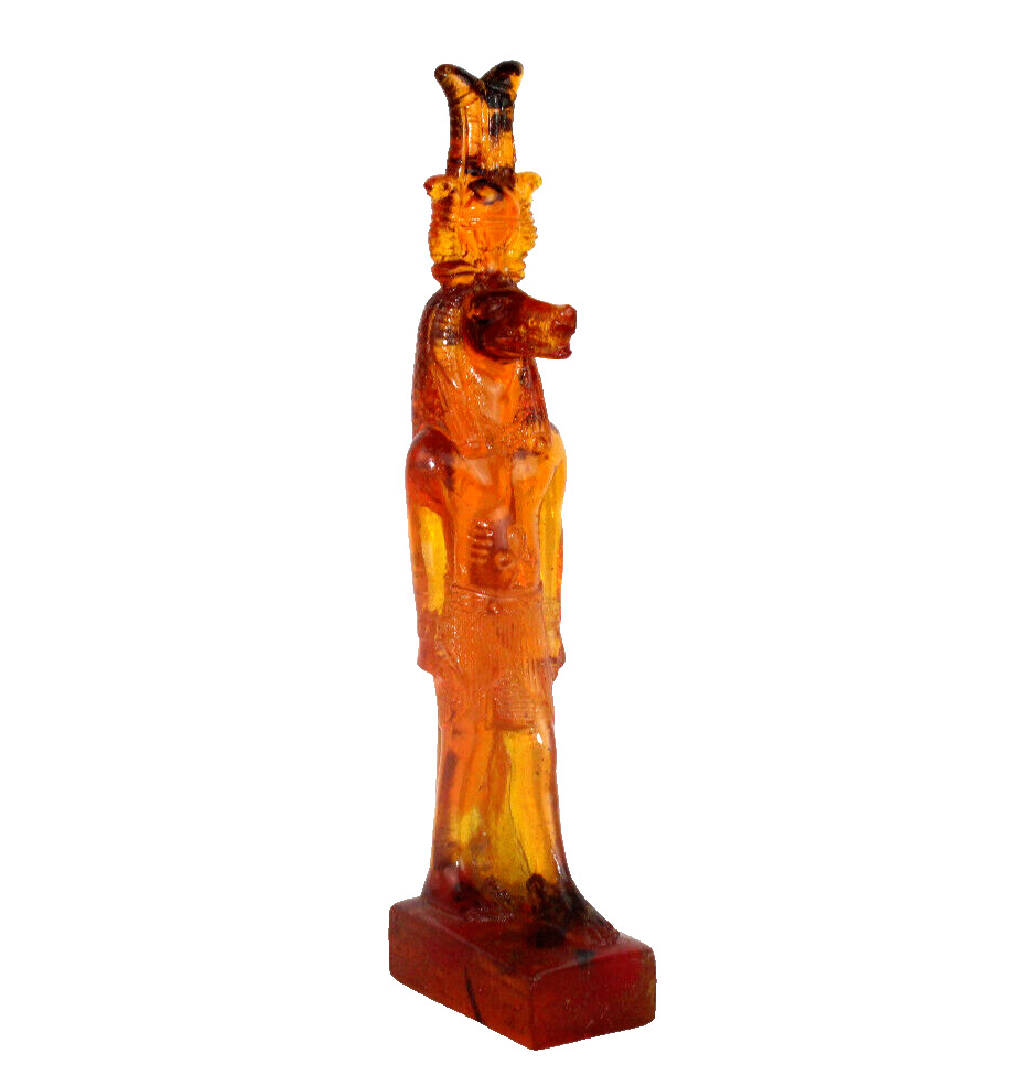 RARE ANCIENT EGYPTIAN ANTIQUE Sobek Amber Stone Pharaonic Statue (BS)