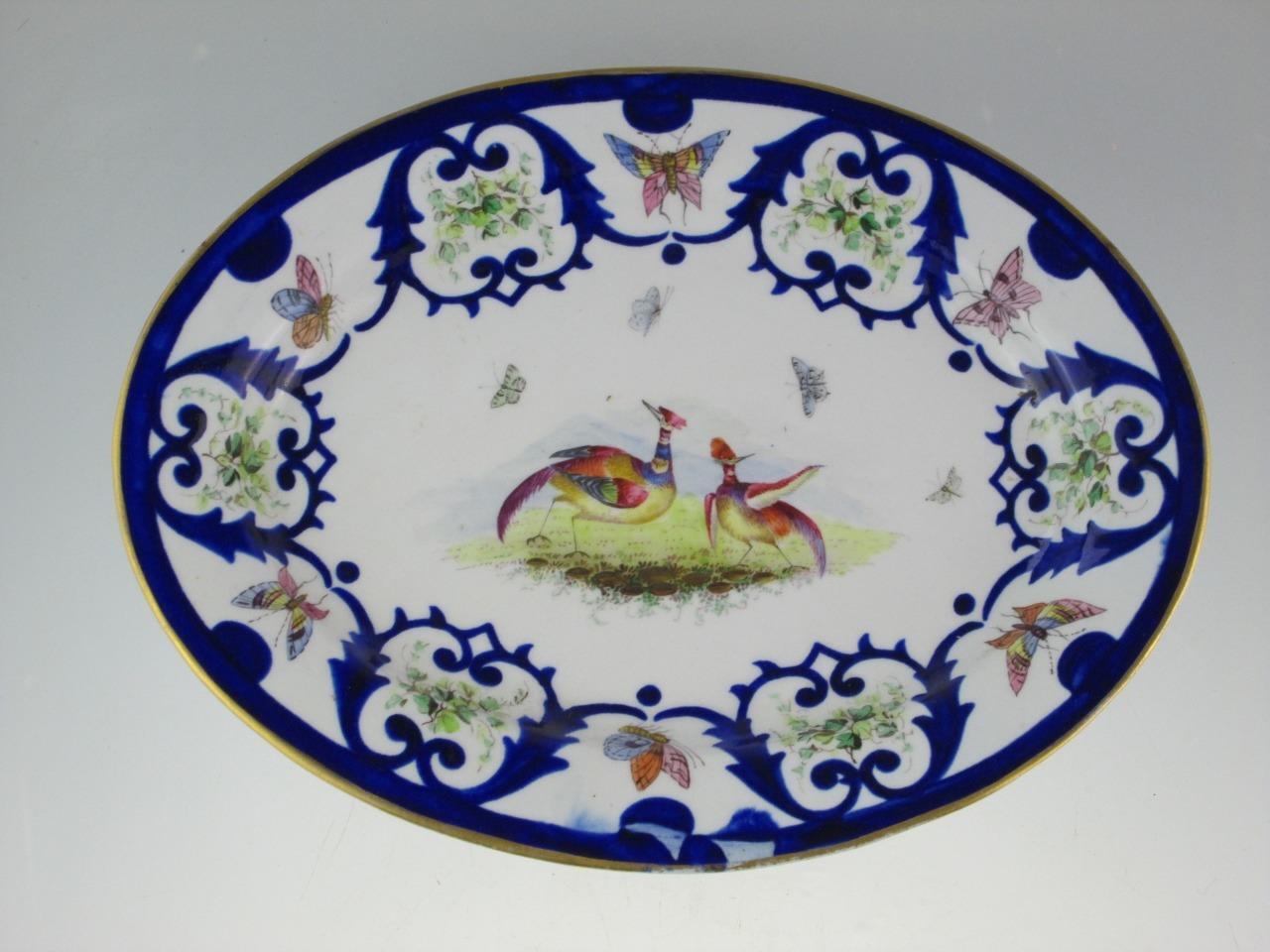 Antique 18th century Flight Barr&Barr Worcester Plate Oval Dish Circa 1780