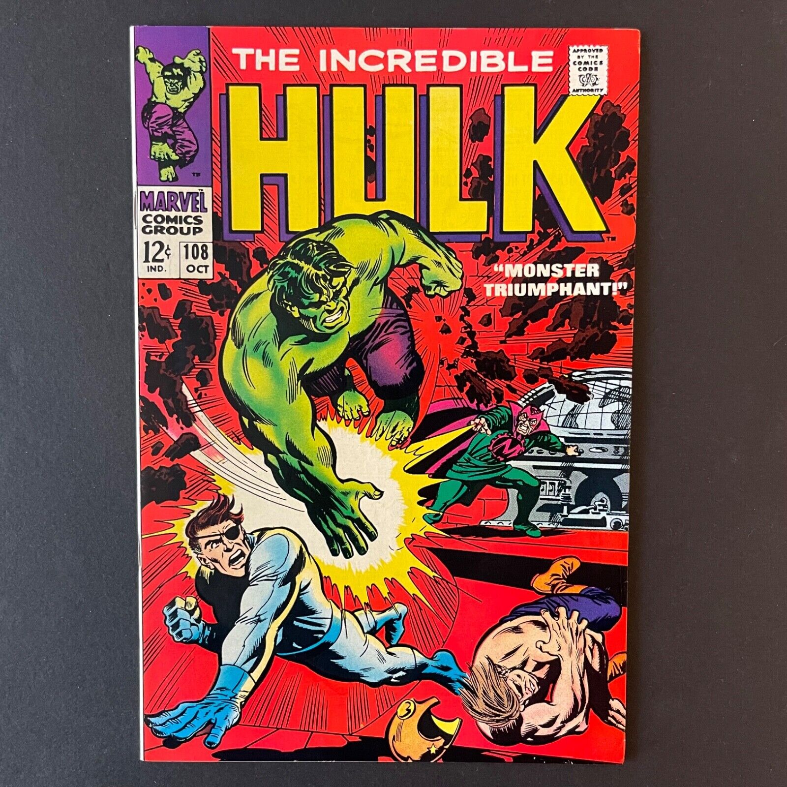 THE INCREDIBLE HULK #108 MARVEL COMICS 1968 NICK FURY APPEARANCE VERY HIGH GRADE