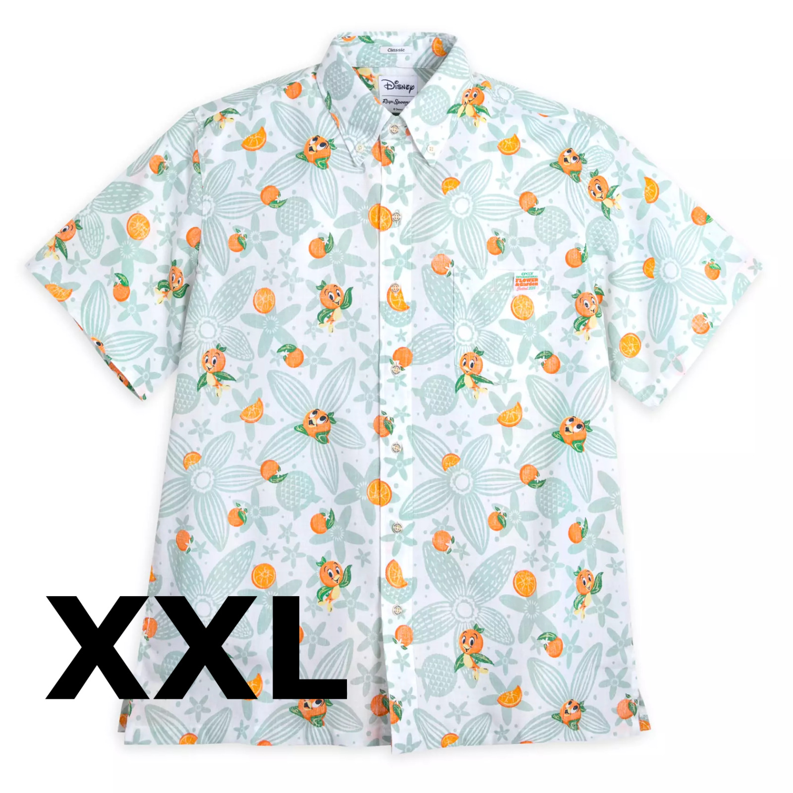Disney Reyn Spooner Orange Bird Camp Shirt XXL EPCOT Flower & Garden Festival