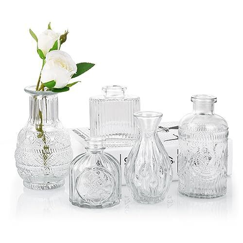 Glass Bud Vases, Vases for Centerpieces Small Vases for Flowers Home Table Decor