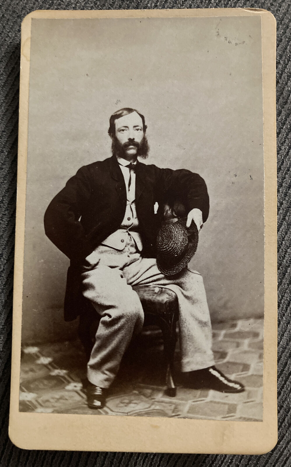 Cabinet Card Mutton Chop Man By Thomas McCosker (1867-73) 110 Hanover St, Boston