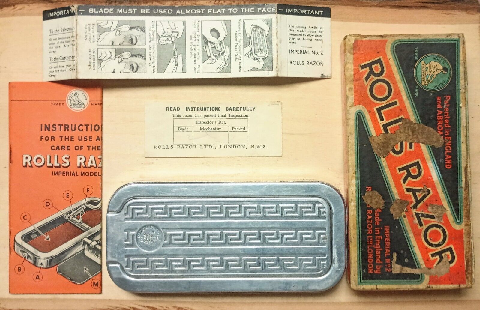 Rolls Razor Hollow Ground Imperial No 2 Vintage Safety Razor Kit In Original Box
