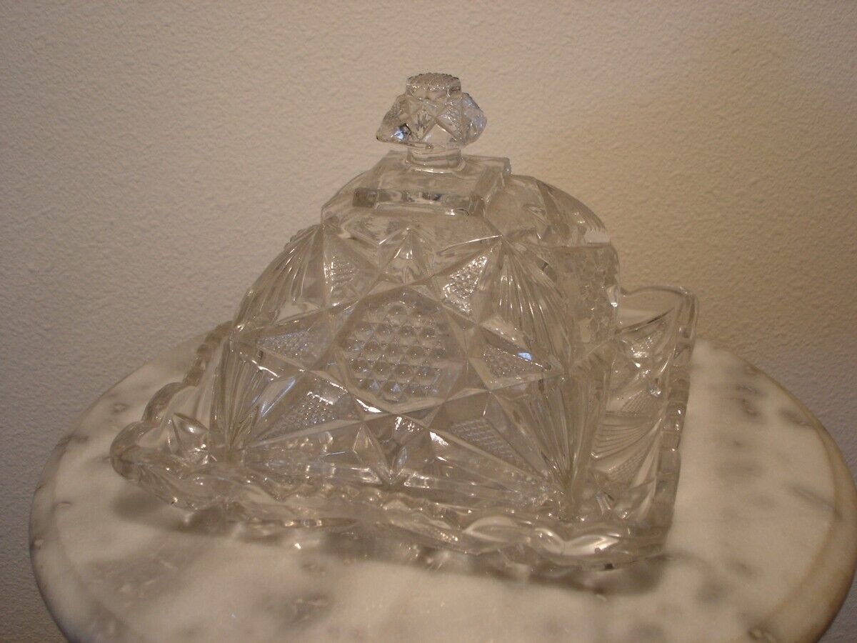 EAPG U.S. Glass 15052  Illinois Pattern Covered Butter