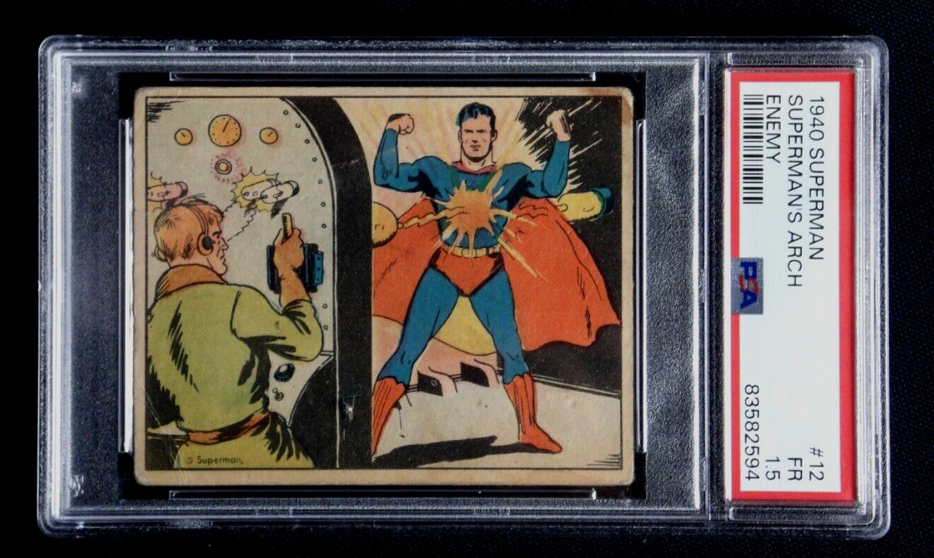 1940 SUPERMAN SUPERMAN'S ARCH ENEMY CARD #12 PSA 1.5 FAIR RARE ISSUE GUM INC.