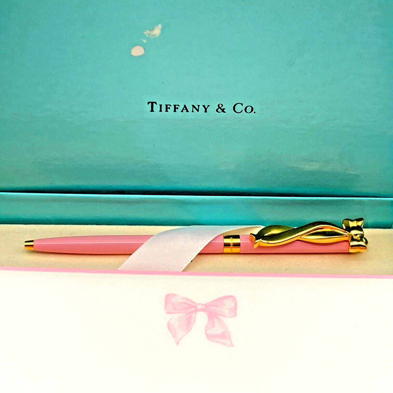 Tiffany & Co. Ballpoint Pen Pink ribbon Perth pen Black ink 20.5g