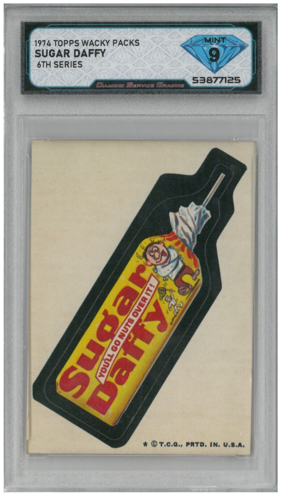 1974 Topps Wacky Packages SUGAR DAFFY 6th Series 💎 DSG 9 Mint