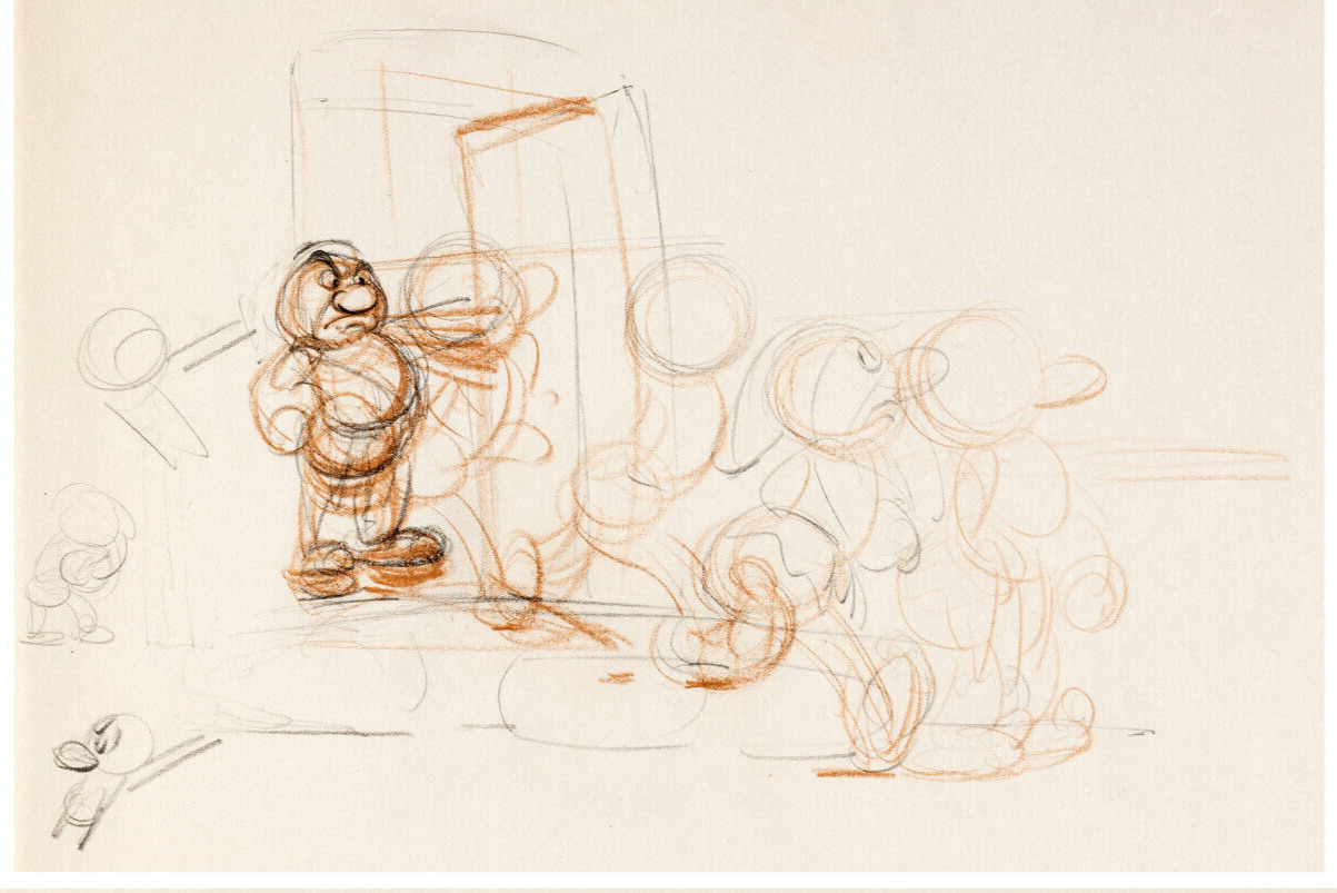 RARE Disney SNOW WHITE 1937 Original Production LAYOUT Drawing Bill Tytla # 4