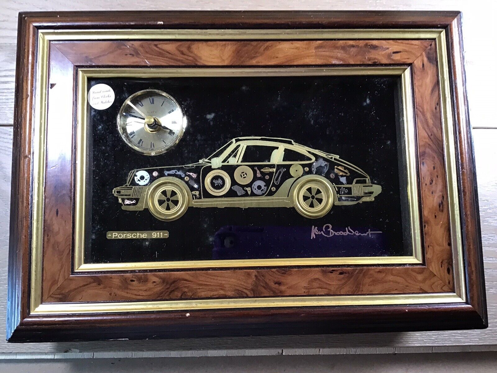 Horological Collage Hand Made Clock Key Box Holder Porsche 911 Ken Broadbent