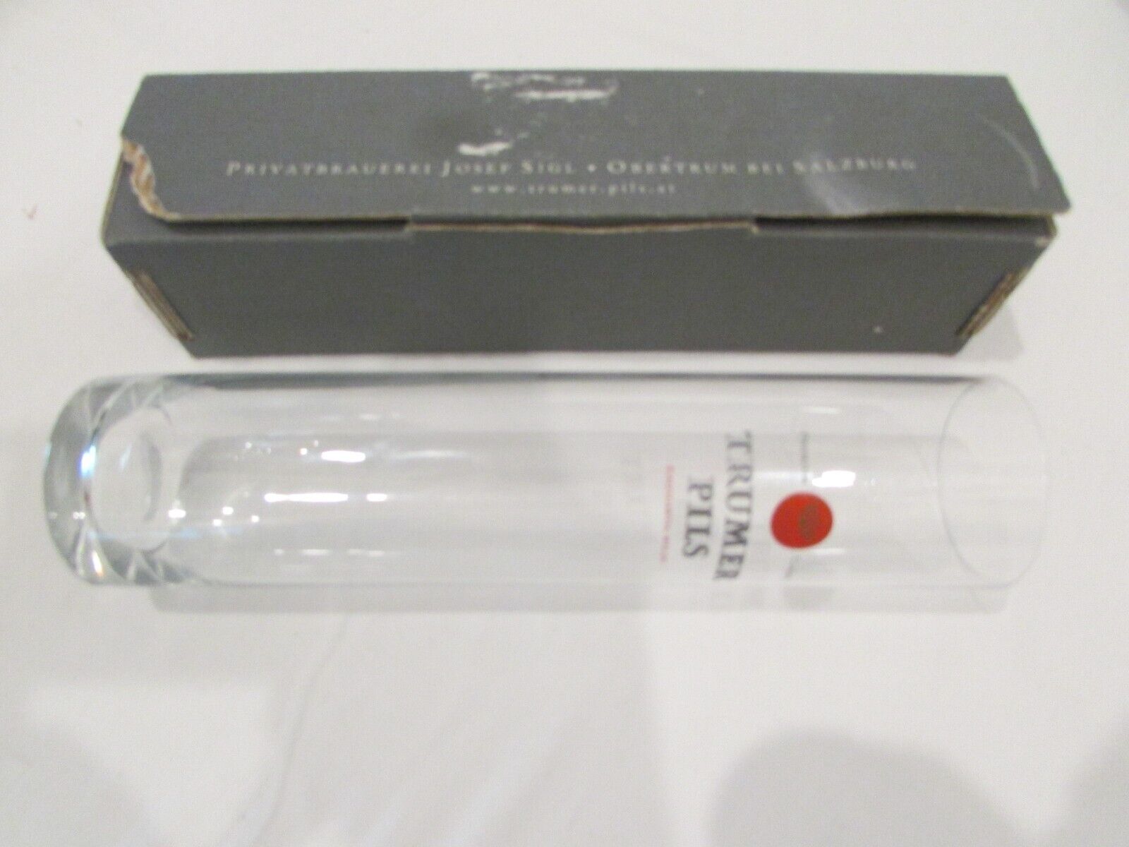 Vintage Trumer Pils 0.3 L Cylindrical Fine Beer Glass Josef Sigl Salzburg in Box