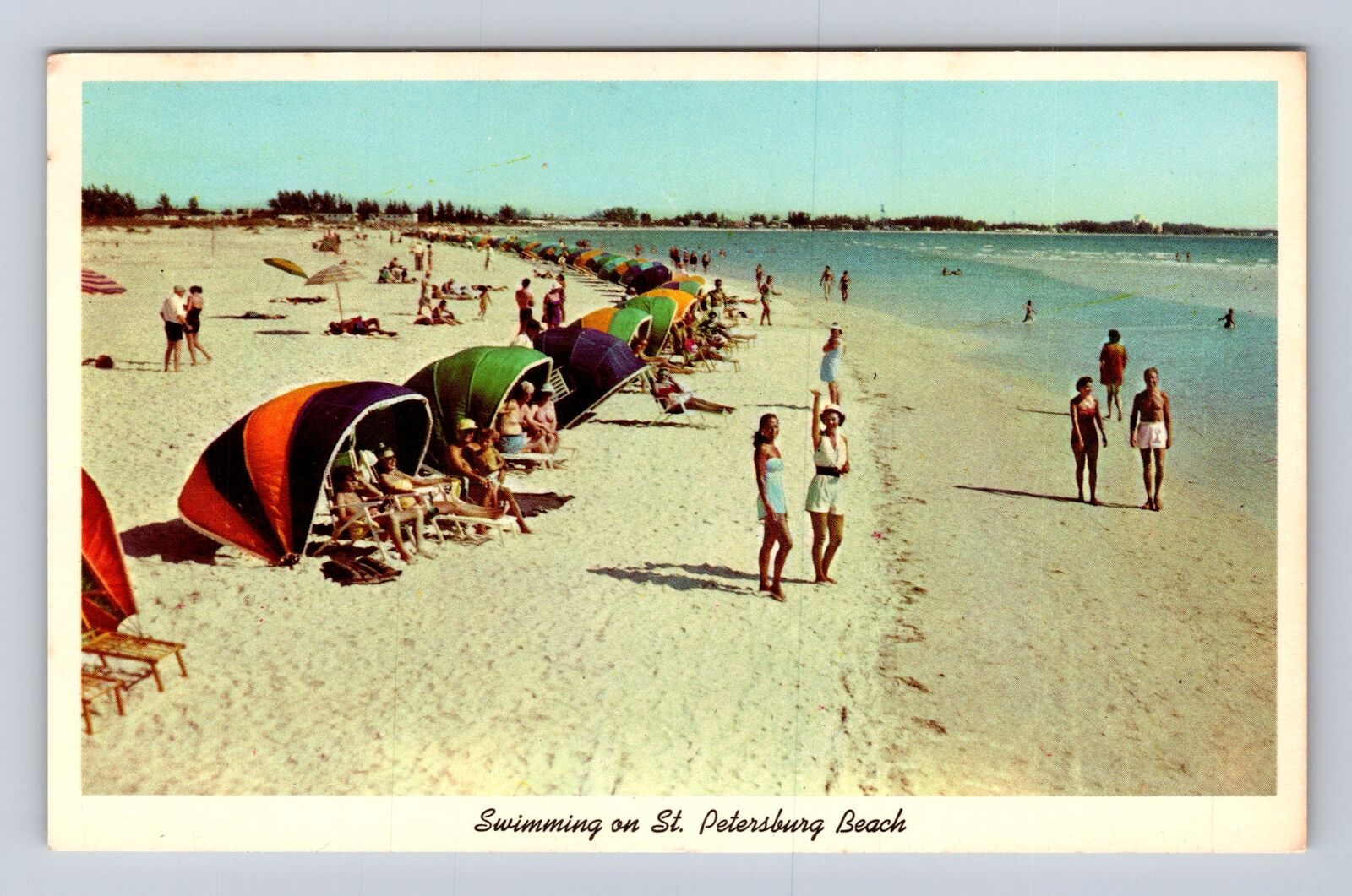 St Petersburg FL-Florida, Scenic Beach Area, Antique, Vintage c1928 Postcard