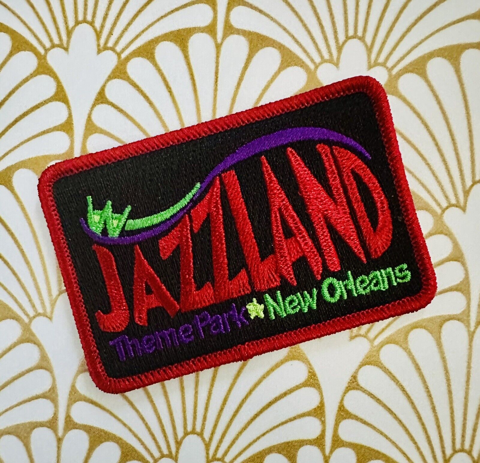 New Orleans Jazzland Embroidered Iron On Patch Vintage Nostalgia Theme Park New