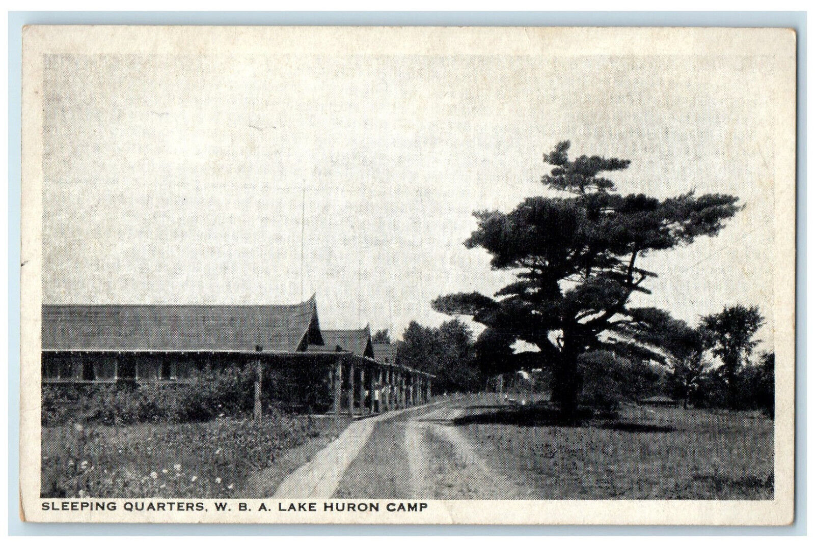 c1920\'s Sleeping Quarters W.B.A. Lake Huron Camp Michigan WW1 Postcard