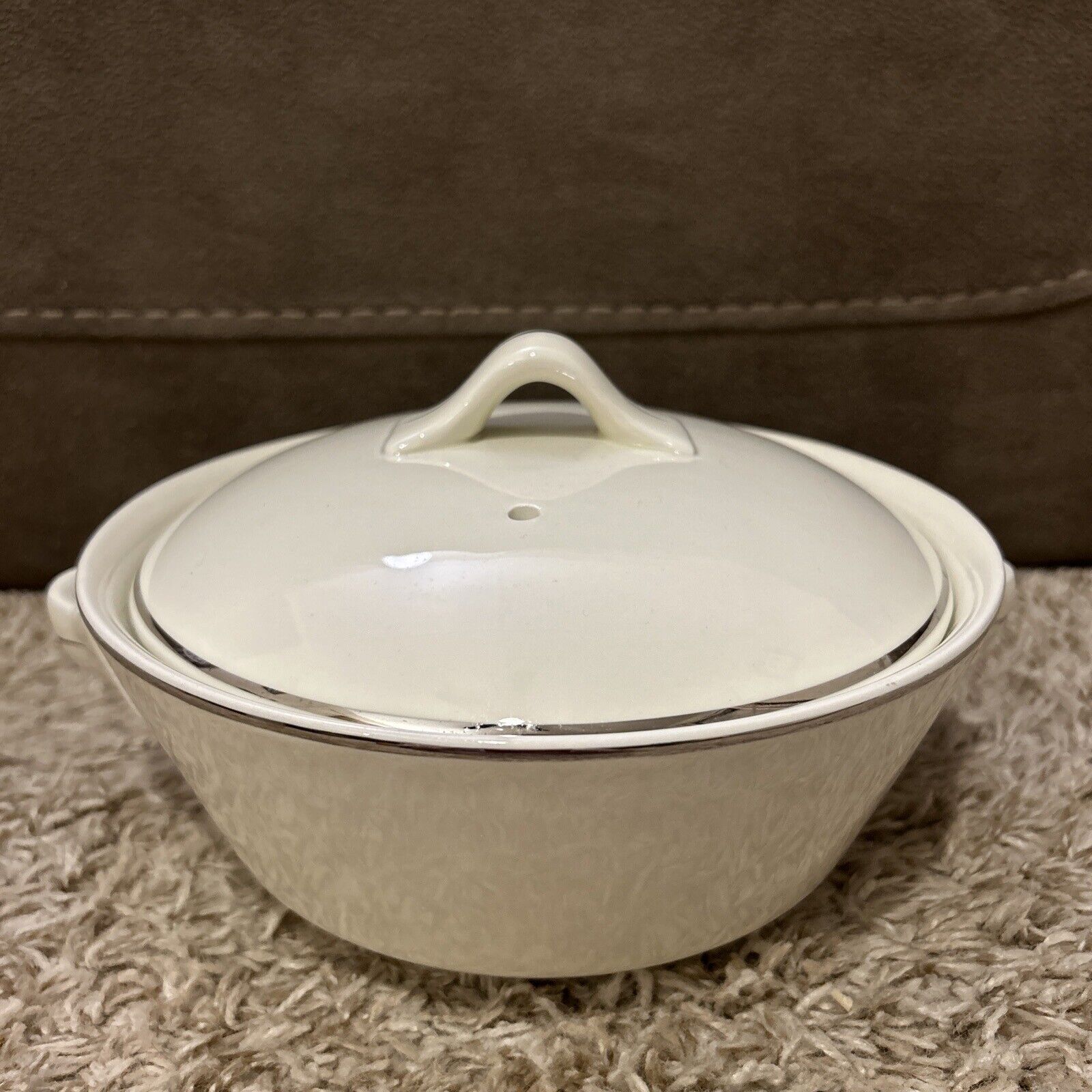 Ballerina Platinum by Universal 8in 1.25 Qt Round Covered Casserole Dish USA MCM