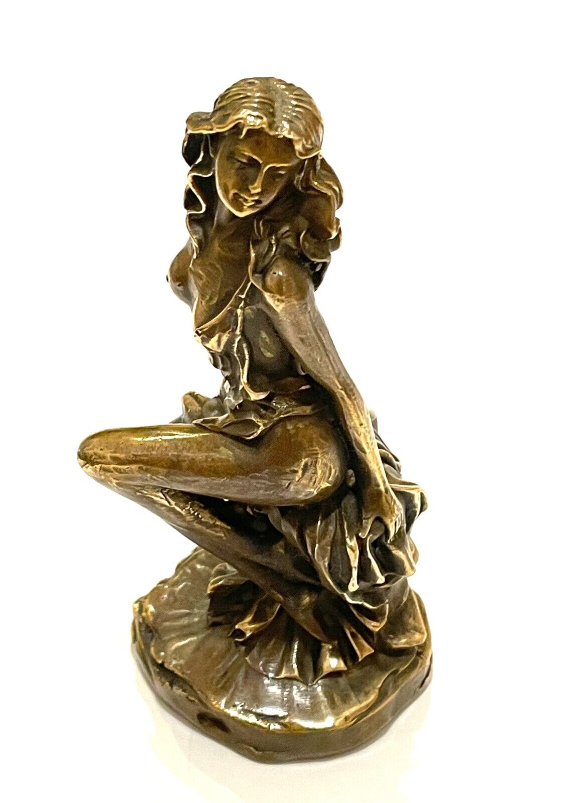 Vintage sexy lady brass art 6 inch  statue / sculpture 