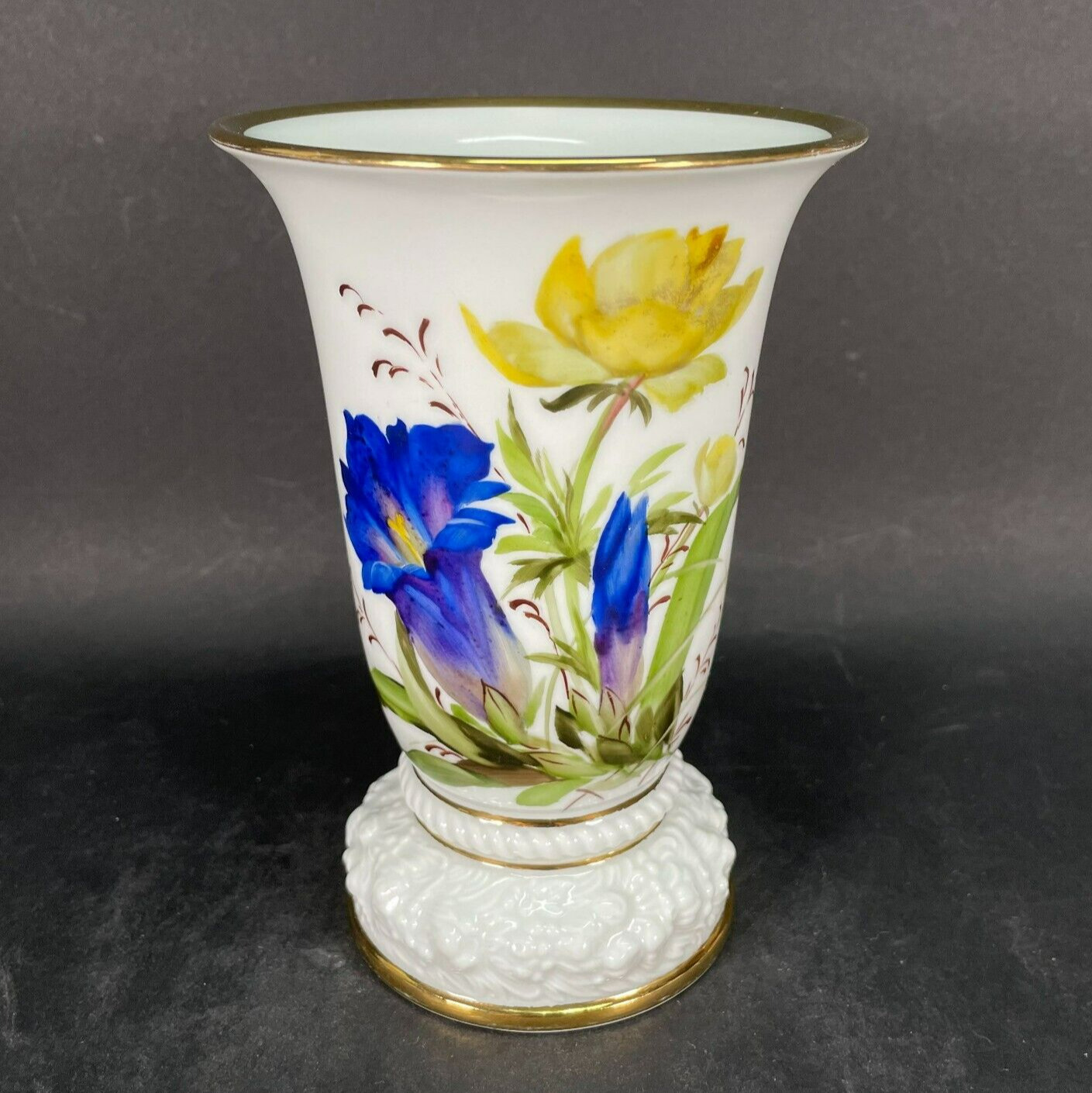 Vtg 1940\'s ROSENTHAL Selb HAND-PAINTED Porcelain Vase Flower Floral GERMANY