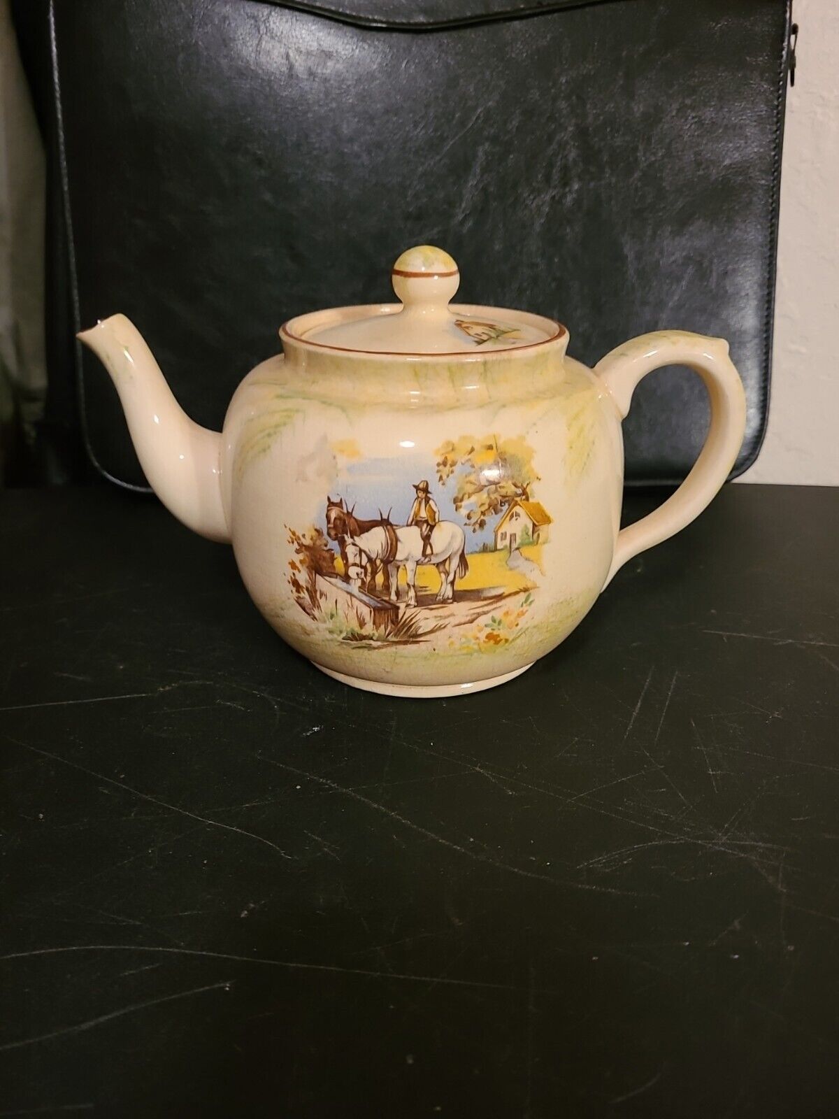 Antique Ceramic England Horse Price Bros Teapot