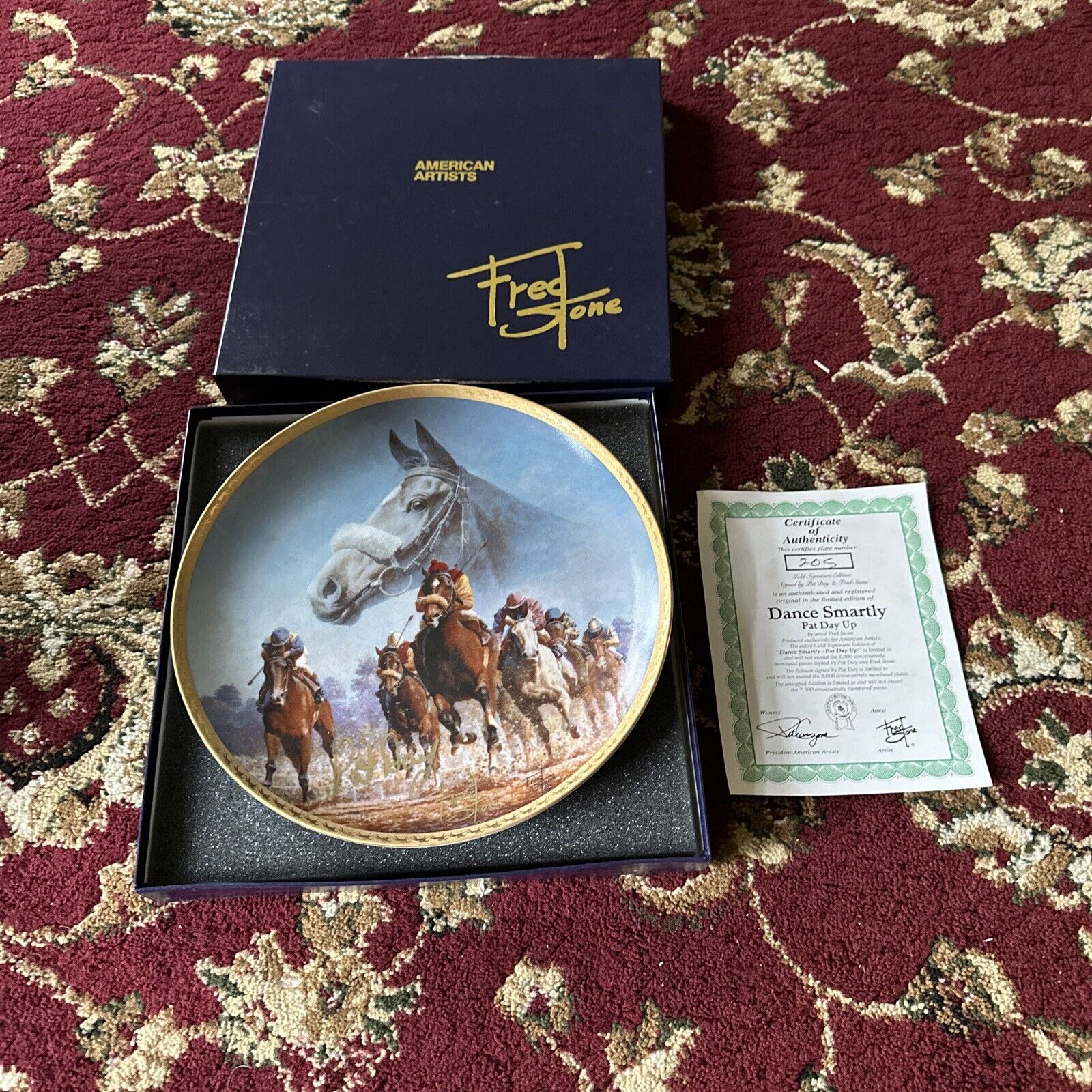 FRED STONE horse plate DANCE SMARTLY Signed MIB RARE