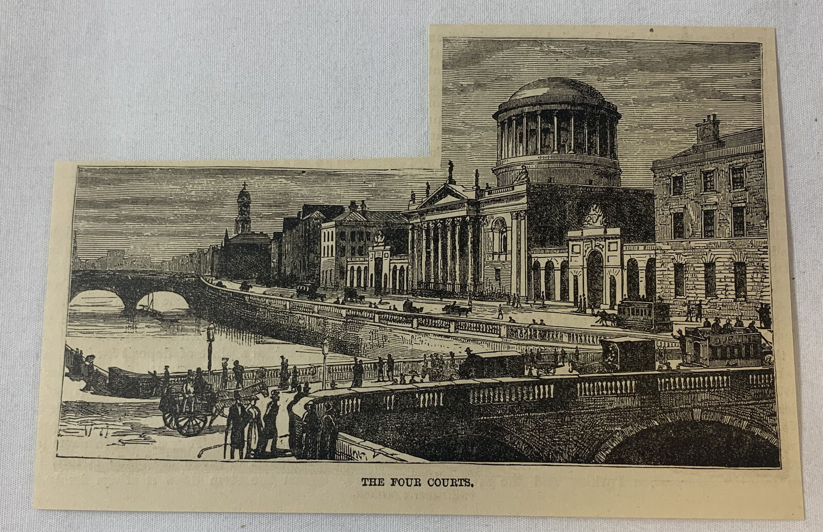 1884 magazine engraving ~ THE FOUR COURTS, Dublin, Ireland