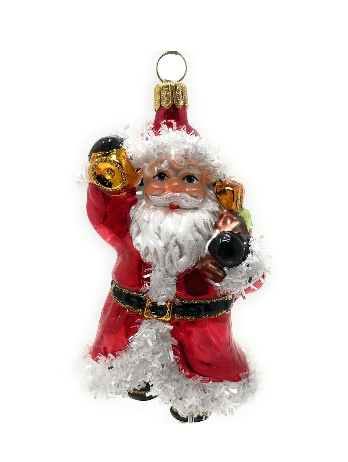 Polish Gallery Christmas Tree Ornament Blown Glass Classic Santa 5 inch