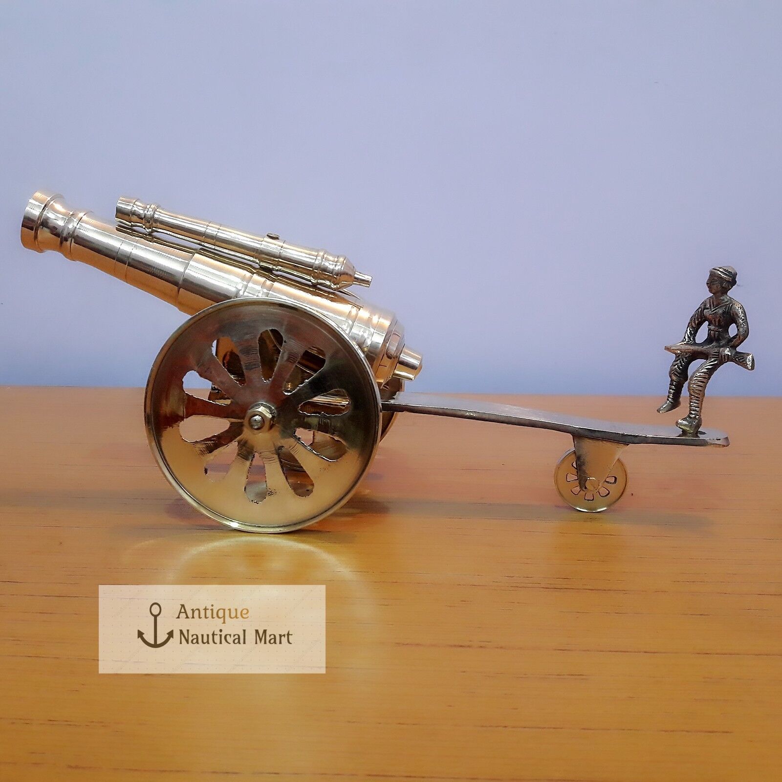 Brass Double Barrel Cannon Beautiful Home Decorative Antique Gift