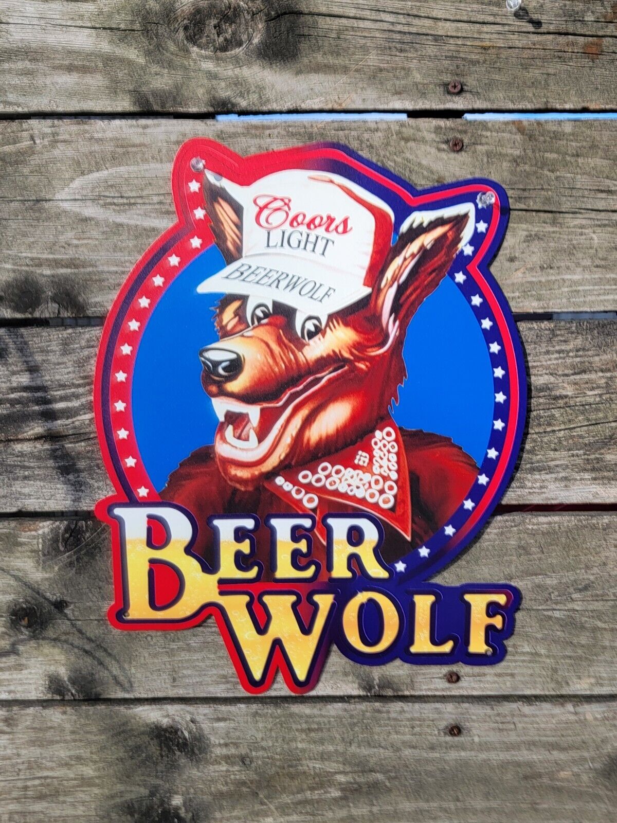 Coors Light Beer Wolf Metal Sign Mancave Wall Decor Rare Coor Beer Sign 