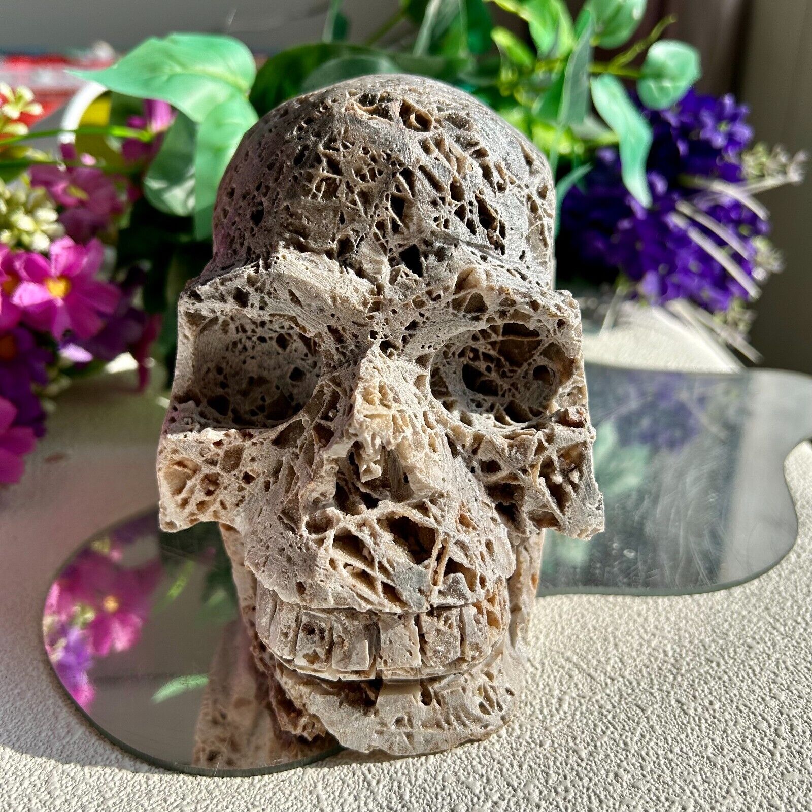 2695g Large Natural sphalerite Quartz Skull carving Mineral specimens display