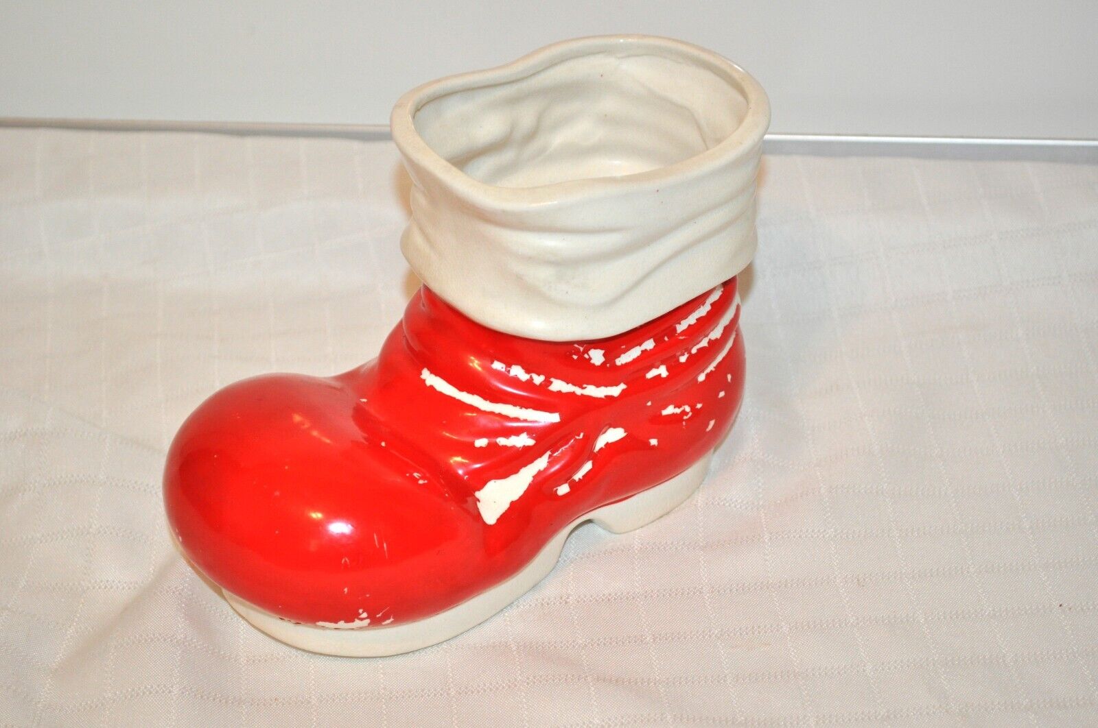 Vintage Holt Howard LARGE  Ceramic Christmas Santa Claus Boot  5 1/4\
