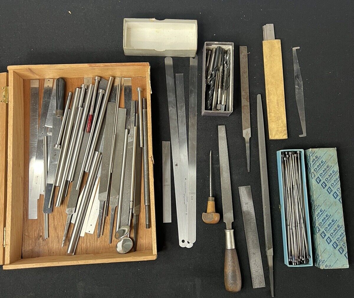 Machinist Tools Lot ,VINTAGE TOOLS,STARRETT, Brown & Sharpe, Files, Rulers Bits