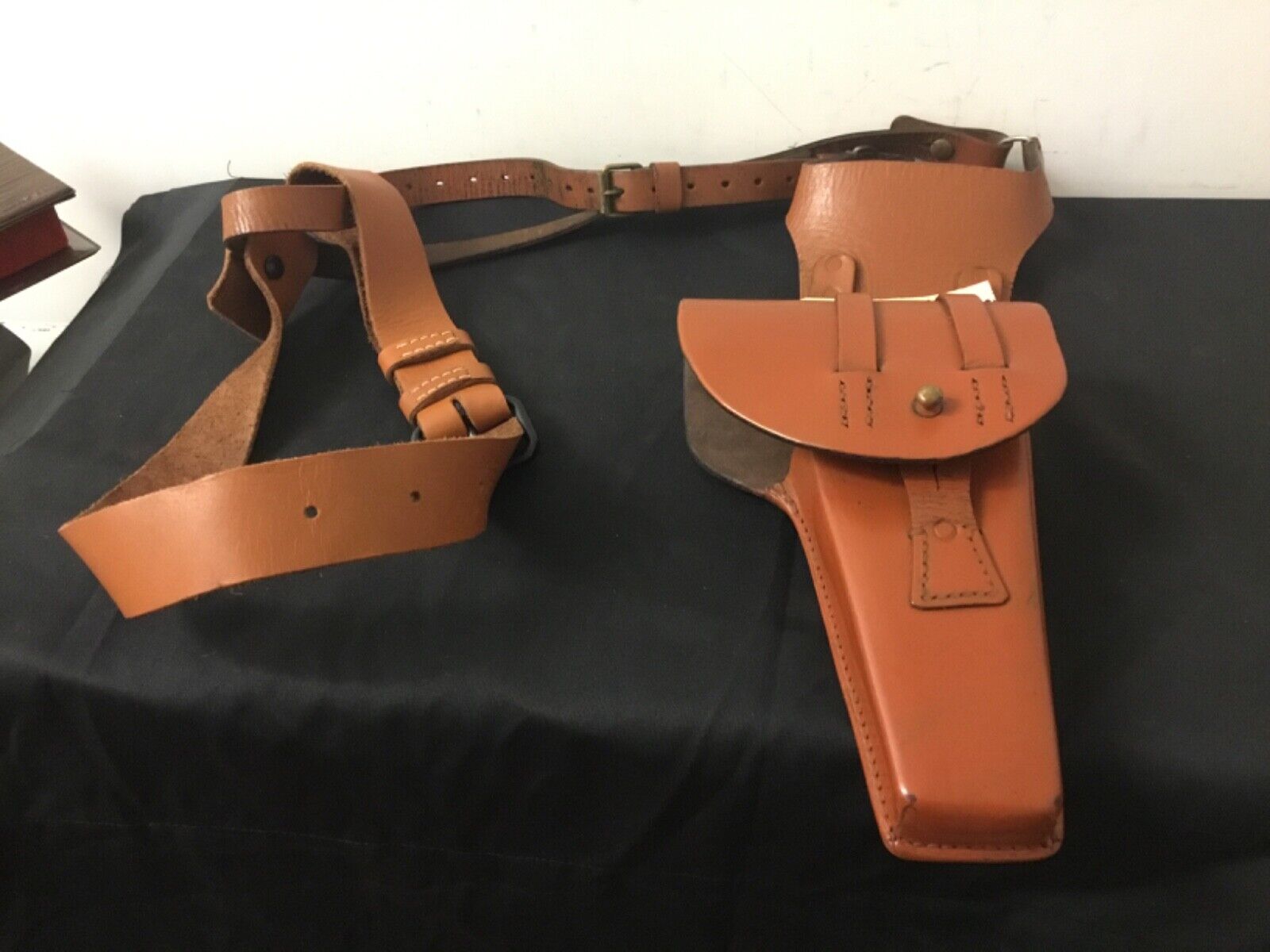 Post-WWII Austrian Leather Police Holster for Browning Hi Power Pistol